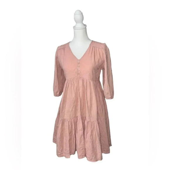 Jaase Floral Rose Print Baby Pink Long sleeve Sz Small - Picture 1 of 5